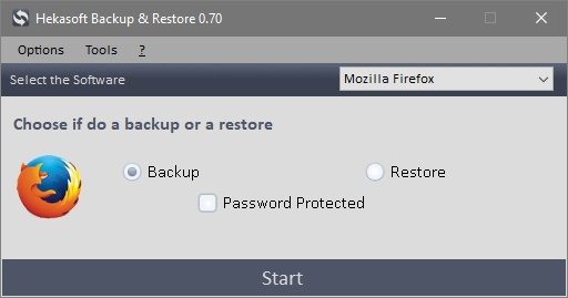 Hekasoft Backup & Restore - Main Screen